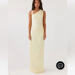 Peppermayo Exclusive - Daffodil Charm Linen Maxi Dress - Sunflower Yellow - US 4